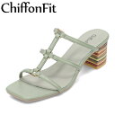 シフォンフィット ChiffonFit CF-480 レディース靴 靴 シューズ 2E相当 サンダル ミュール ヒールサンダル ミュールサンダル 美脚 スクエア...