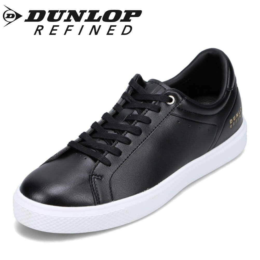 ダンロップ ダンロップ リファインド DUNLOP REFINED DA7002 メンズ靴 靴 シューズ 2E相当 スニーカー コートスニーカー ウォーキングシューズ 歩きやすい シンプル ローカットスニーカー ブラック×ホワイト TSRC