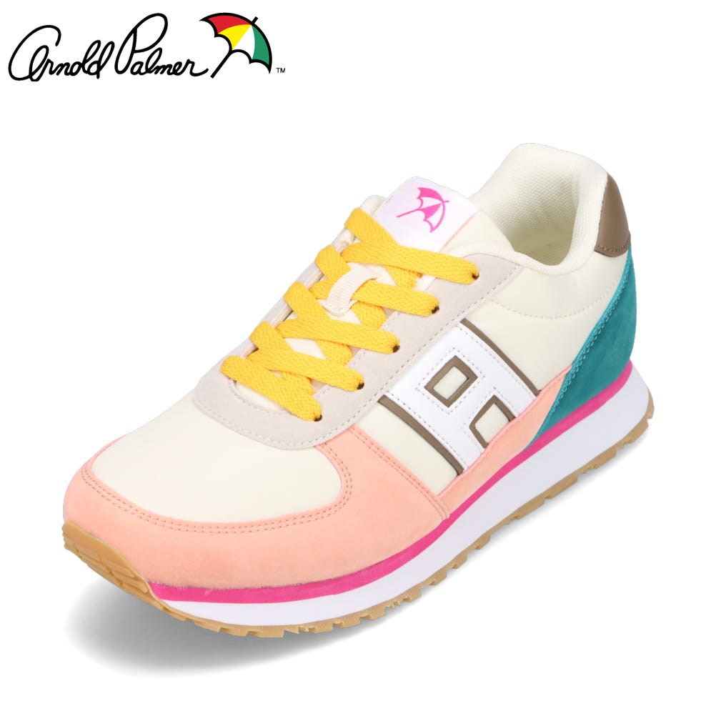 【30％OFFクーポン】アーノルドパーマー Arnold Palmer AL0761 レディース靴 靴 シューズ 3E相当 スニーカー ランニングシューズ レトロ ロゴ 人気 ブランド ピンク TSRCのサムネイル