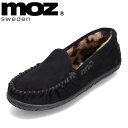 モズ スウェーデン MOZ sweden MOZ-356 レディース靴 靴 シューズ 2E相当 モカシン 防寒 ボア あったか シンプル 人気 ブランド ブラック TSRC