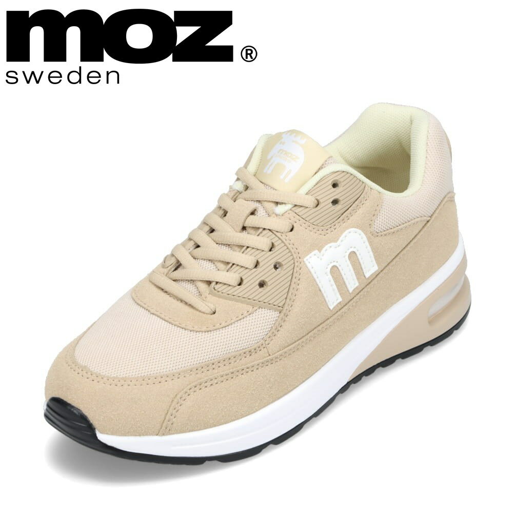 モズ スウェーデン MOZ sweden MOZ-210 レディース靴 靴 シューズ 2E相当 スニーカー エアソール 衝撃吸収 ロゴ シンプル ローカットスニーカー 人気 ブランド ベージュ TSRC