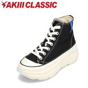 アキクラシック AKIII CLASSIC AKC0038 レディース靴 靴 シューズ 3E相当 スニーカー ハイカット リカバリースニーカー ボリュームソール 厚底 キャンバス 韓国 人気 ブランド ブラック TSRC