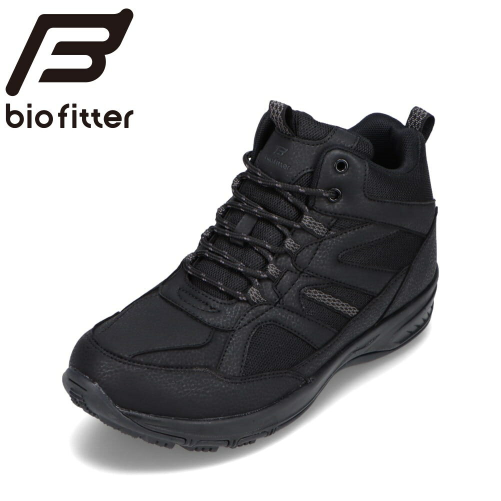 バイオフィッター スポーツ biofitter BF-6140 メンズ靴 靴 シューズ 6E相当 スニーカー 防水 防滑 6E 幅広 ゆったり 抗菌 防臭 ミッドカット ハイカット スニーカー アウトドア キャンプ ブラック TSRC