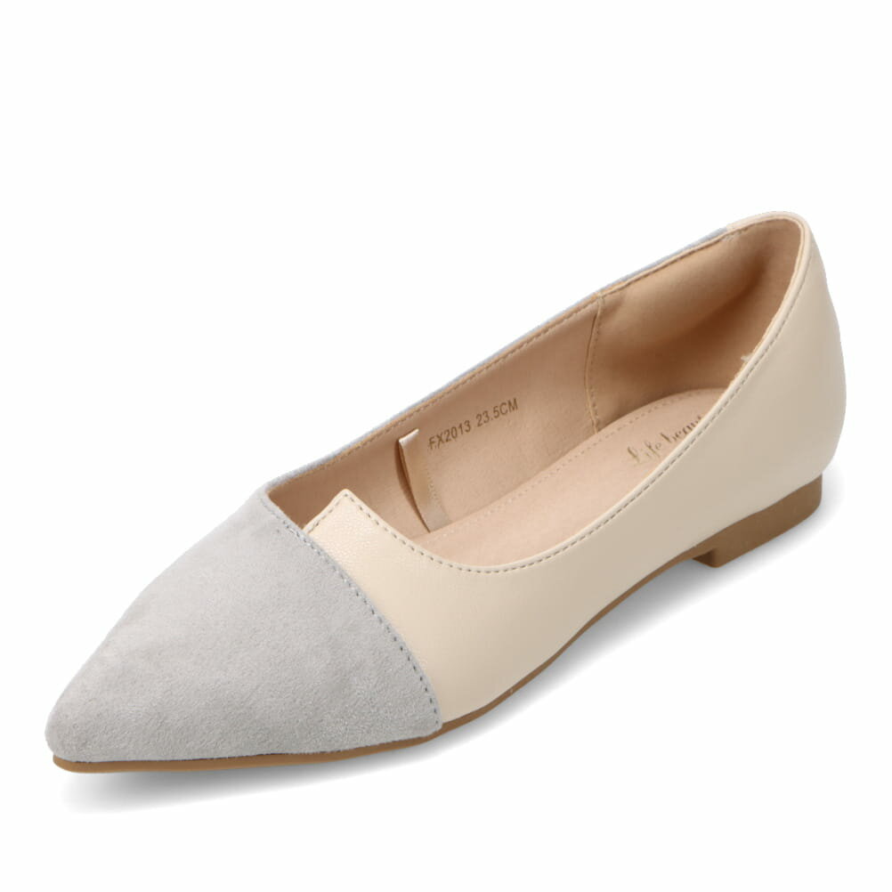 ライフ ビューティー Life beauty FX2013 レディース靴 靴 シューズ 2E相当 パンプス 低反発 クッション性 疲れない ポインテッドトゥ エレガント シンプル ライトグレー TSRC