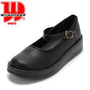 【25日まで毎日4H限定★P10倍】ウィルソンリー Wilson Lee KK5875 レディース靴 靴 シューズ 3E フラットシューズ ストラップシューズ カジュアルシューズ シンプル 歩きやすい 人気 ブランド ブラック