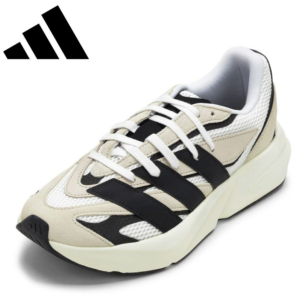 アディダス adidas JH6944 メンズ靴 靴 シューズ 2E スニーカー ランニングシューズ 軽量 LIGHTBLAZE U 通気性 メッシュ クッション性 スエード ローカットスニーカー 人気 ブランド ベージュ×ブラック TSRC
