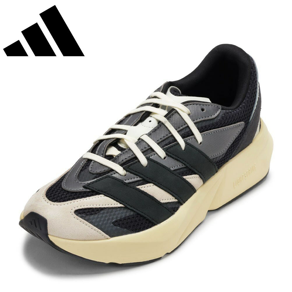 アディダス adidas JR7214 メンズ靴 靴 シューズ 2E スニーカー ランニングシューズ 軽量 LIGHTBLAZE U 通気性 メッシュ クッション性 スエード ローカットスニーカー 人気 ブランド ブラック×グレー TSRC