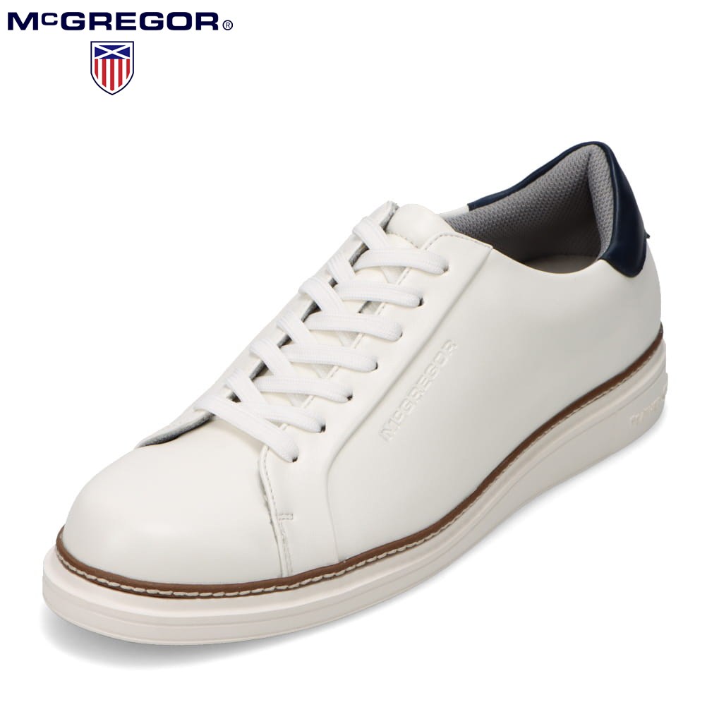 マックレガー McGREGOR MC8045 メンズ靴 靴 シューズ 3E相当 スニーカー 撥水 雨 クッション性 ストレッチ 消臭 抗菌 弾力性 屈曲性 反発性 ローカットスニーカー シンプル ホワイト TSRC