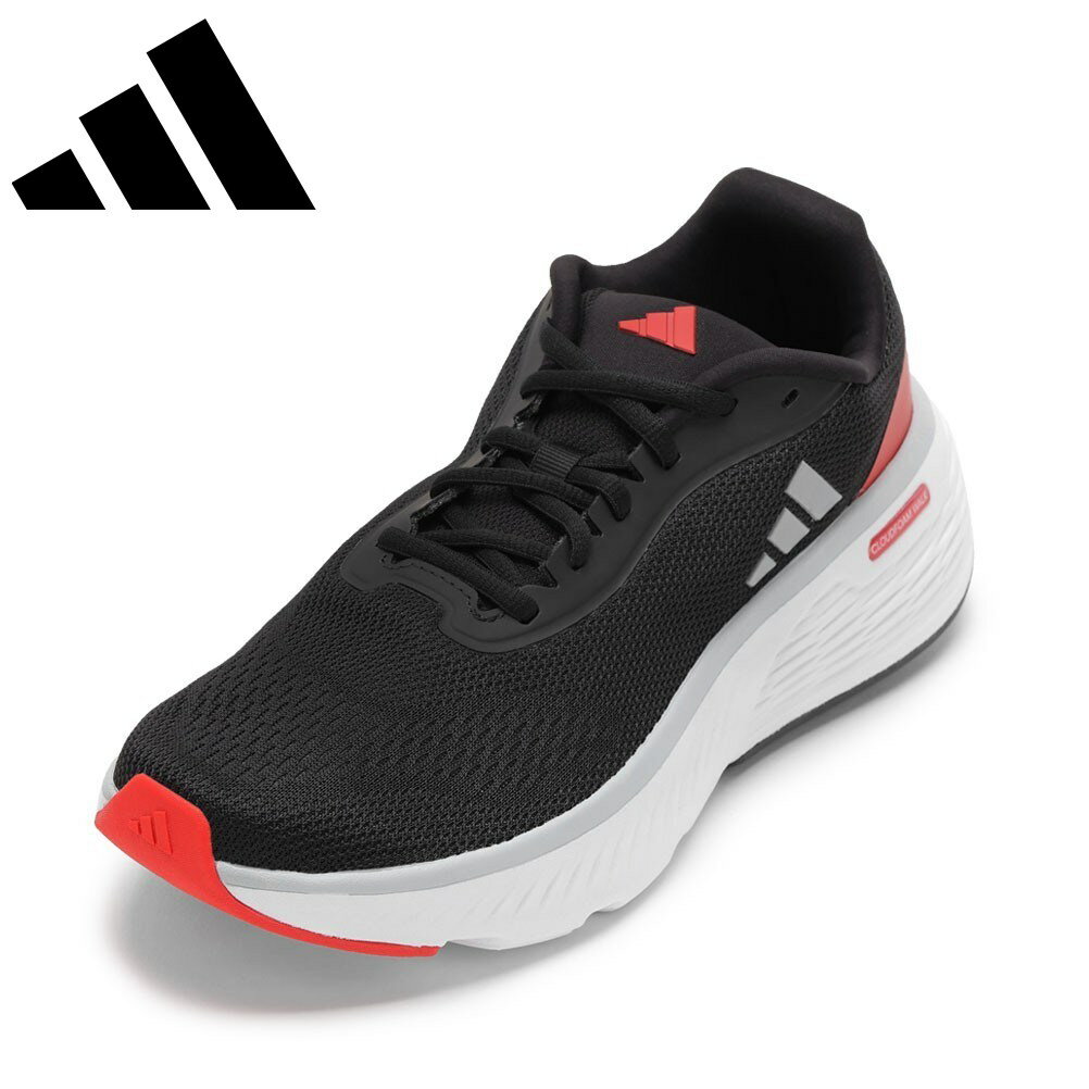 アディダス adidas ID4045 メンズ靴 靴 シューズ 2E スニーカー ランニング ウォーキング シューズ 通気性 メッシュ 耐久性 CLOUDFOAM GO SHOES 衝撃吸収 グリップ力 ローカットスニーカー 人気 ブランド ブラック×レッド TSRC