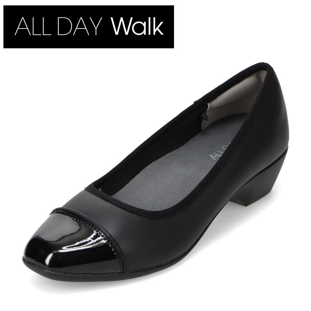 オールディ・ウォーク ALL DAY Walk ALD 3000 レディース靴 靴 シューズ 2E相当 パンプス ローヒール 吸水 抗菌 防臭 オフィス ビジネス 通勤 セレモニー 冠婚葬祭 シンプル ブラック TSRC