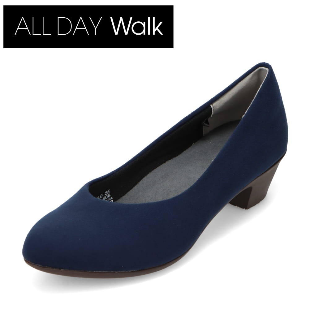 オールディ・ウォーク ALL DAY Walk ALD 3030 レディース靴 靴 シューズ 2E相当 パンプス ローヒール 吸水 抗菌 防臭 オフィス ビジネス 通勤 セレモニー 冠婚葬祭 シンプル ネイビー TSRC