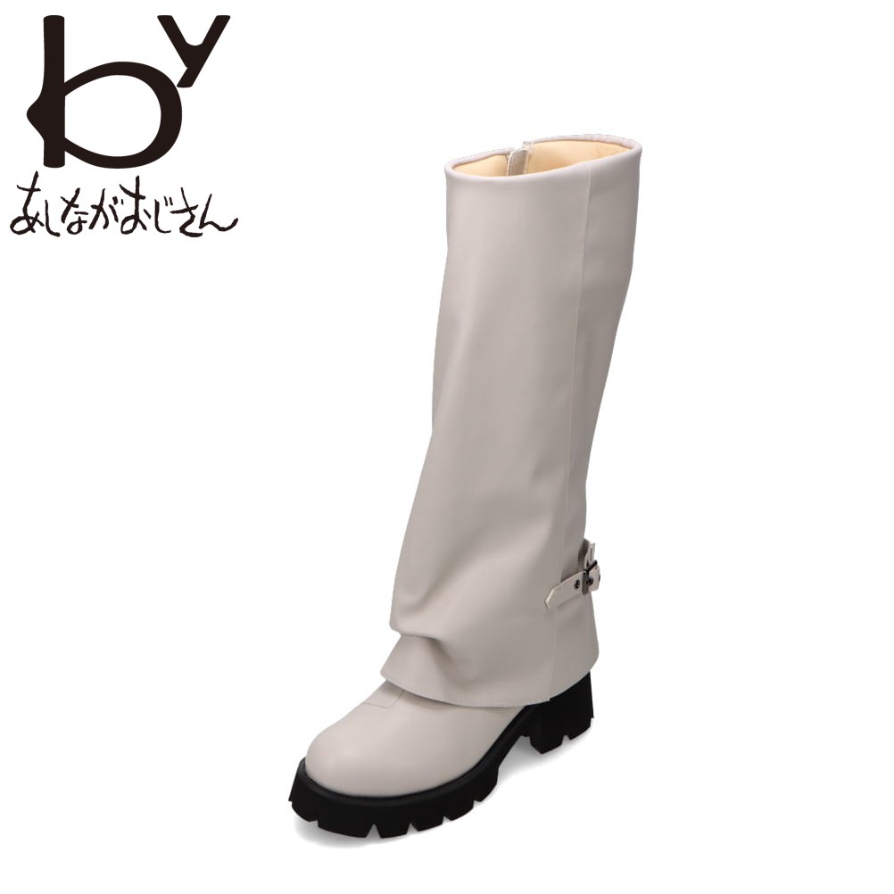 バイアシナガオジサン byあしながおじさん 8990029 レディース靴 靴 シューズ 2E相当 ブーツ ロング カバー 厚底 歩きやすい ベルト バックル メタル シンプル 人気 ブランド アイボリー TSRC