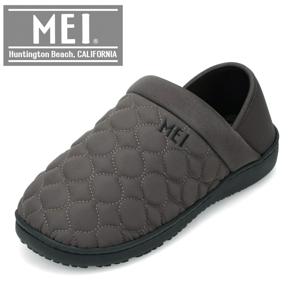 メイ MEI SHM-253101 メンズ靴 靴 シューズ 2E相当 スリッパ サンダル ルーム シューズ モック つっかけ 防寒 滑りにくい 防滑 屈曲性 もこもこ シンプル グレー TSRC