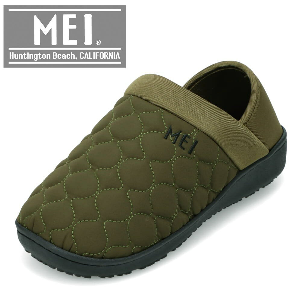 メイ MEI SHL-253101 レディース靴 靴 シューズ 2E相当 スリッパ サンダル ルーム シューズ モック つっかけ 防寒 フリース 保温 2WAY もこもこ シンプル オリーブ TSRC
