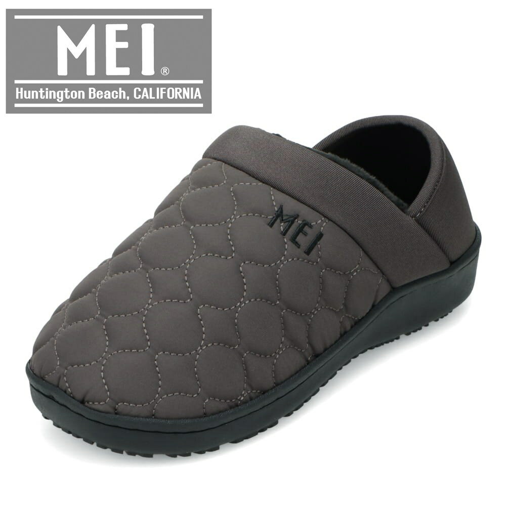 メイ MEI SHL-253101 レディース靴 靴 シューズ 2E相当 スリッパ サンダル ルーム シューズ モック つっかけ 防寒 フリース 保温 2WAY もこもこ シンプル グレー TSRC