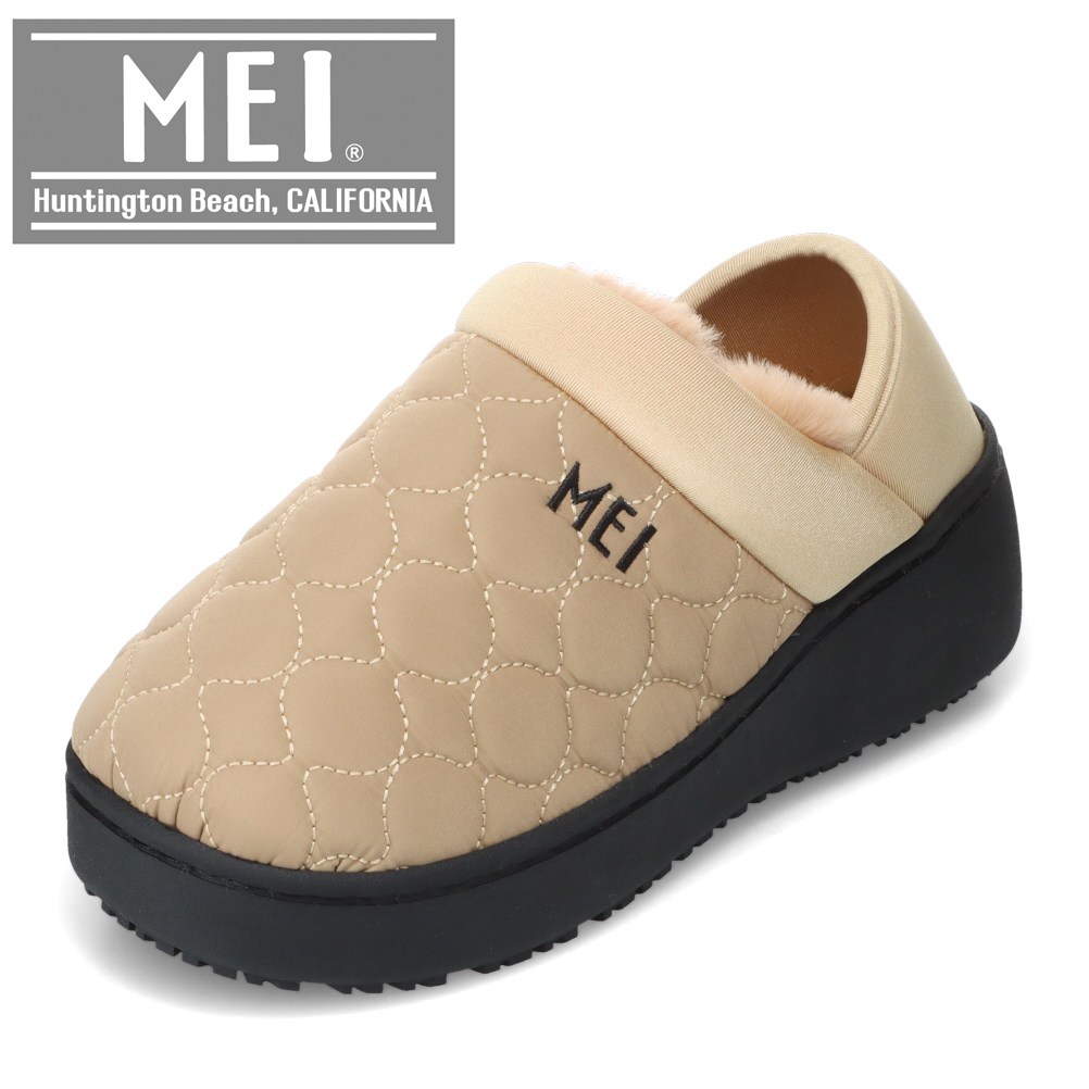 メイ MEI SHL-253001 レディース靴 靴 シューズ 2E相当 スリッパ サンダル ルーム シューズ モック つっかけ 防寒 厚底 ボア クッション性 2WAY もこもこ シンプル オフホワイト TSRC