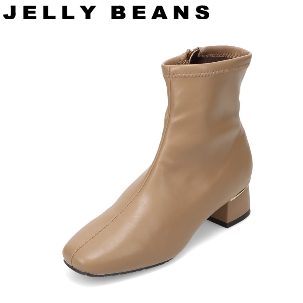 スタイルジェリービーンズ Style JELLY BEANS SJB-0040 レディース靴 靴 シューズ 2E相当 ブーツ ショート ファスナー ジッパー チャック スクエアトゥ チャンキーヒール ゴールド シンプル モード オーク TSRC