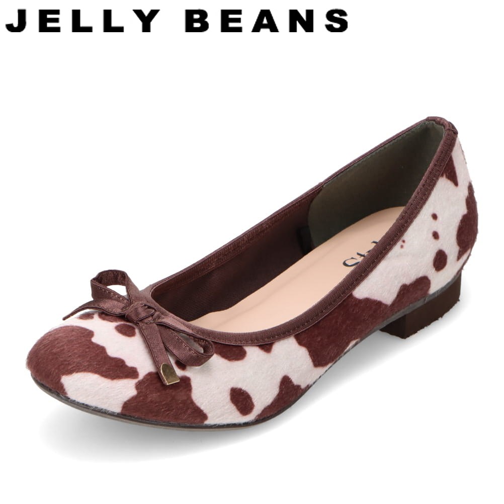 スタイルジェリービーンズ Style JELLY BEANS SJB-0001 レディース靴 靴 シューズ 2E パンプス バレエ フラット シューズ リボン ビジネス オフィス 通勤 シンプル ホワイト×ブラウン TSRC