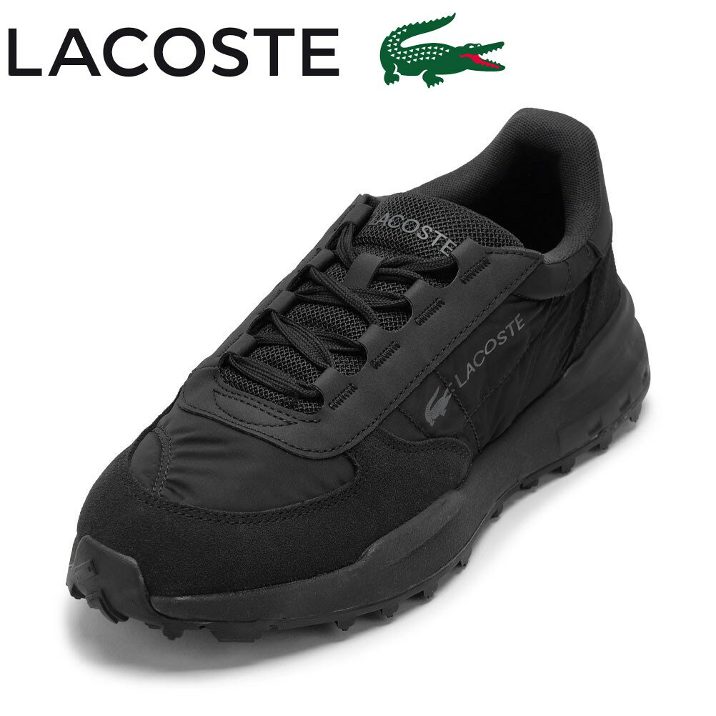 ラコステ LACOSTE 50SMA0086 メンズ靴 靴 シューズ 2E相当 スニーカー ランニング ウォーキング シューズ メッシュ 通気性 ELITE ACTV EVO 225 3 SMA ナイロン スエード ローカットスニーカー 人気 ブランド ブラック×ブラック TSRC