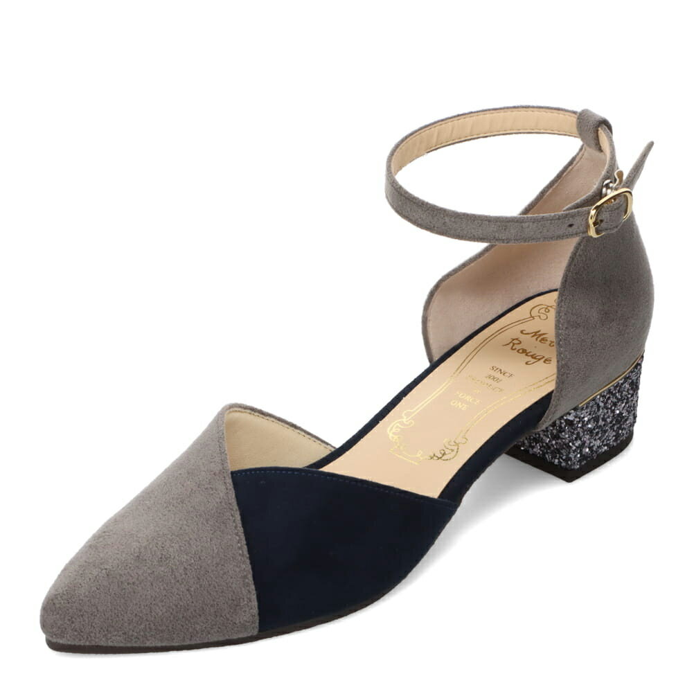 メタルルージュ Metal Rouge MR380 レディース靴 靴 シューズ 2E相当 パンプス アンクル ストラップ ローヒール 通勤 オフィス ビジネス 結婚式 パーティー フォーマル オケージョン 歩きやすい 疲れにくい グリッター ラメ チャンキーヒール オーク TSRC