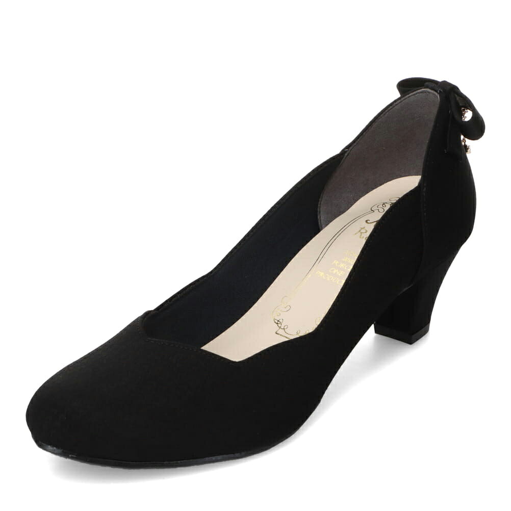 メタルルージュ Metal Rouge MR5019 レディース靴 靴 シューズ 2E相当 パンプス 通勤 オフィス ビジネス 結婚式 パーティー フォーマル オケージョン 歩きやすい 疲れにくい ラウンドトゥ リボン かわいい ブラック TSRC