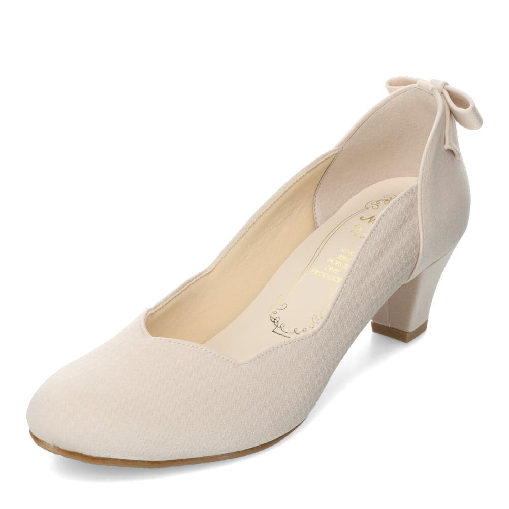 メタルルージュ Metal Rouge MR5019 レディース靴 靴 シューズ 2E相当 パンプス 通勤 オフィス ビジネス 結婚式 パーティー フォーマル オケージョン 歩きやすい 疲れにくい ラウンドトゥ リボン かわいい ベージュ TSRC