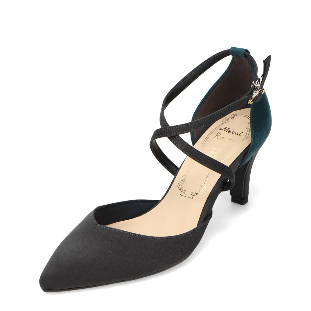 メタルルージュ Metal Rouge MR7013 レディース靴 靴 シューズ 2E相当 パンプス アンクル ストラップ 通勤 オフィス ビジネス 結婚式 パーティー フォーマル オケージョン 歩きやすい 疲れにくい ポインテッドトゥ エレガント グレー×コンビ TSRC