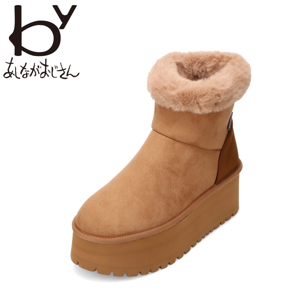 バイアシナガオジサン byあしながおじさん 8490123 レディース靴 靴 シューズ 2E 相当 ムートン ブーツ 防寒 ショート 厚底 軽量 ボア ファー あったかい シンプル ボリュームソール 人気 ブランド キャメル TSRC