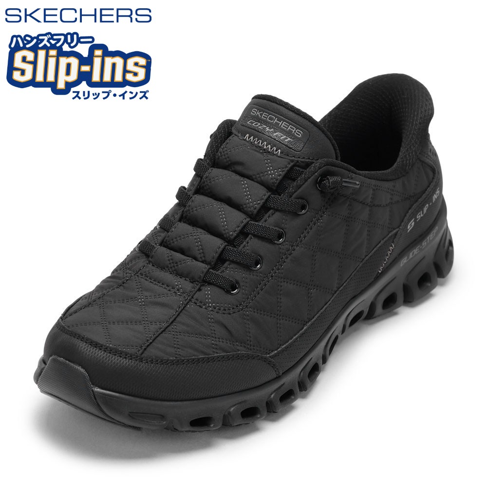 スケッチャーズ SKECHERS 104556 レディース靴 靴 シューズ 2E GLIDE-STEP グライドステップ スニーカー ハンズフリー スリップインズ 手を使わず履ける レースアップ スリッポン 人気 ブランド ブラック TSRC
