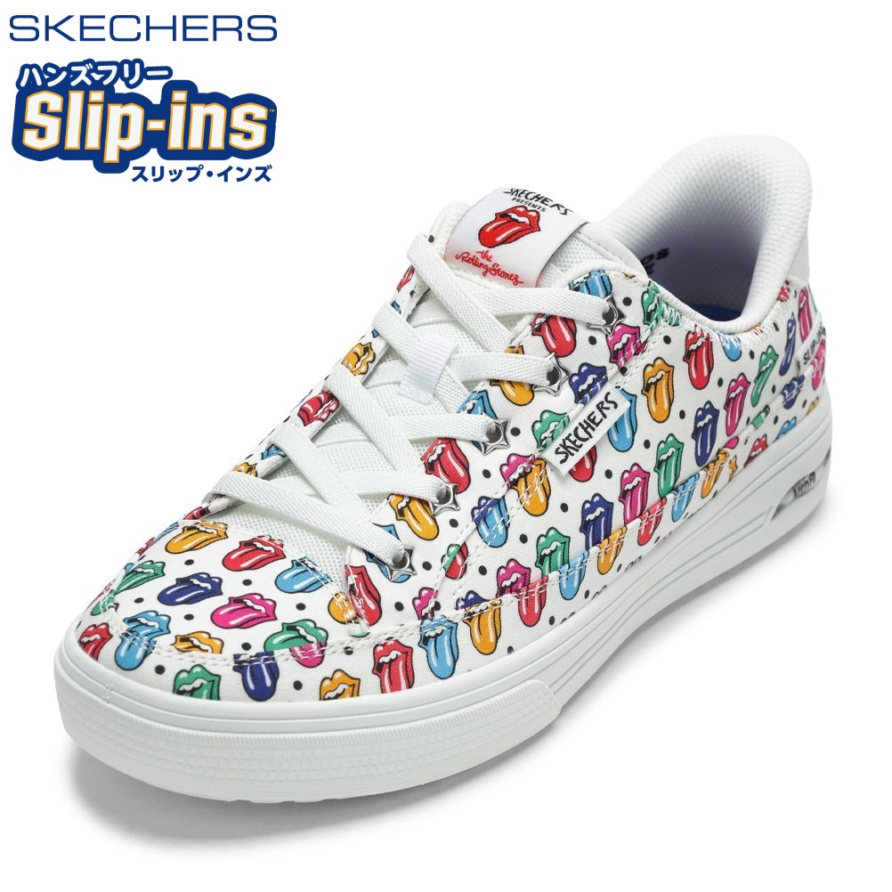 スケッチャーズ SKECHERS 190002 レディース靴 靴 シューズ 2E ARCH FIT ARCADE アーチフィット アーケード スニーカー ハンズフリー スリップインズ 手を使わず履ける ザ・ローリング・ストーンズ キャンバス ローカットスニーカー 人気 ブランド マルチカラー TSRC