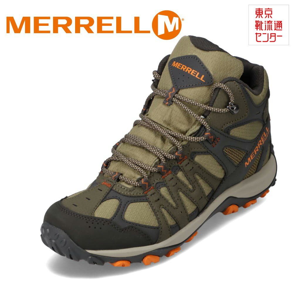 メレル MERRELL J135505 メンズ靴 靴 シューズ 2E相当 アウトドアシューズ スポーツ 透湿 防水 ゴアテックス キャンプ トレッキング ミッドカットスニーカー ハイカットスニーカー 人気 ブランド オリーブ TSRC