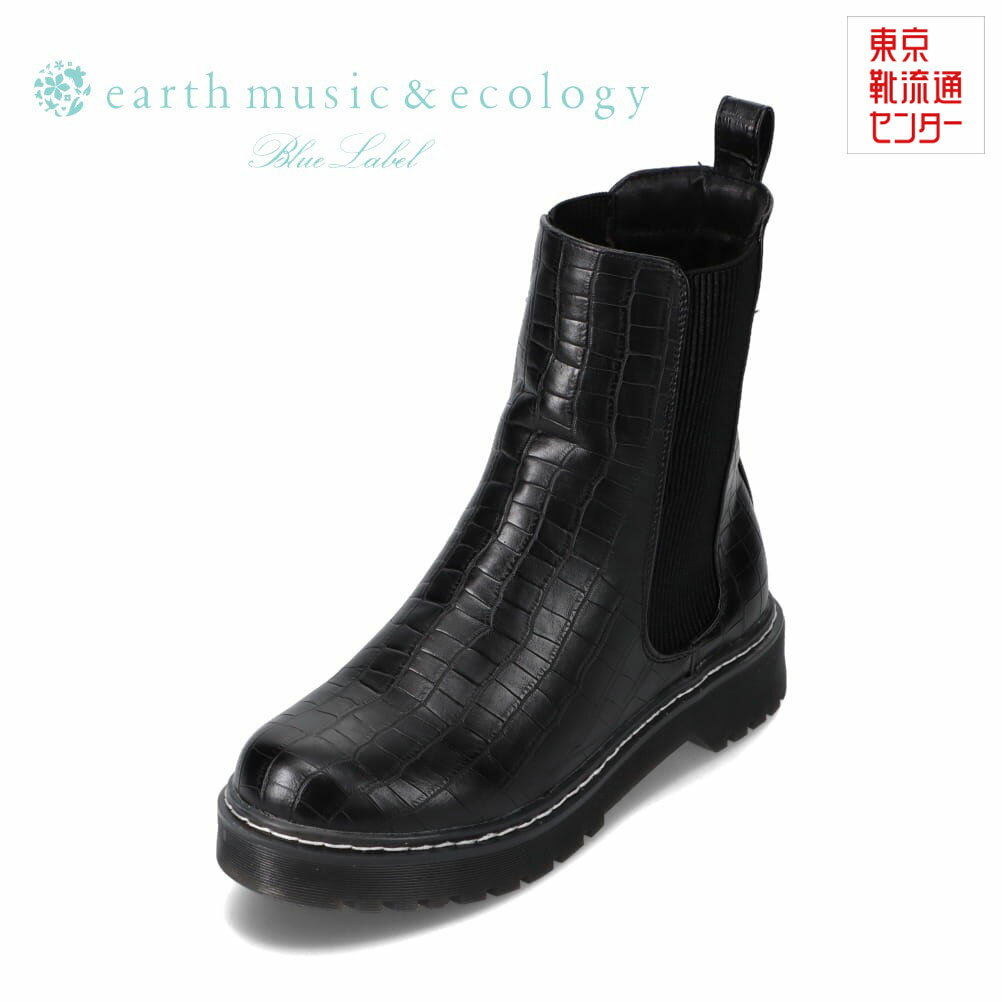 アースミュージックアンドエコロジー earth music ecology EM-856 レディース靴 靴 シューズ 3E相当 ショートブーツ サイドゴアブーツ ミドル丈ブーツ ボリューム底 リブ 履きやすい 安定感 人気 ブランド おしゃれ ブラック×コンビ TSRC