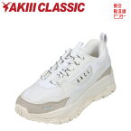 【全品P10倍！24日&25日20:00～4H限定】アキクラシック AKIII CLASSIC AKC0003-WHG レディース靴 靴 シューズ 3E相当 スニーカー 厚底 ボリュームソール トラッカー ダッドシューズ 美脚 大きいサイズ対応 ホワイト×グレー TSRC