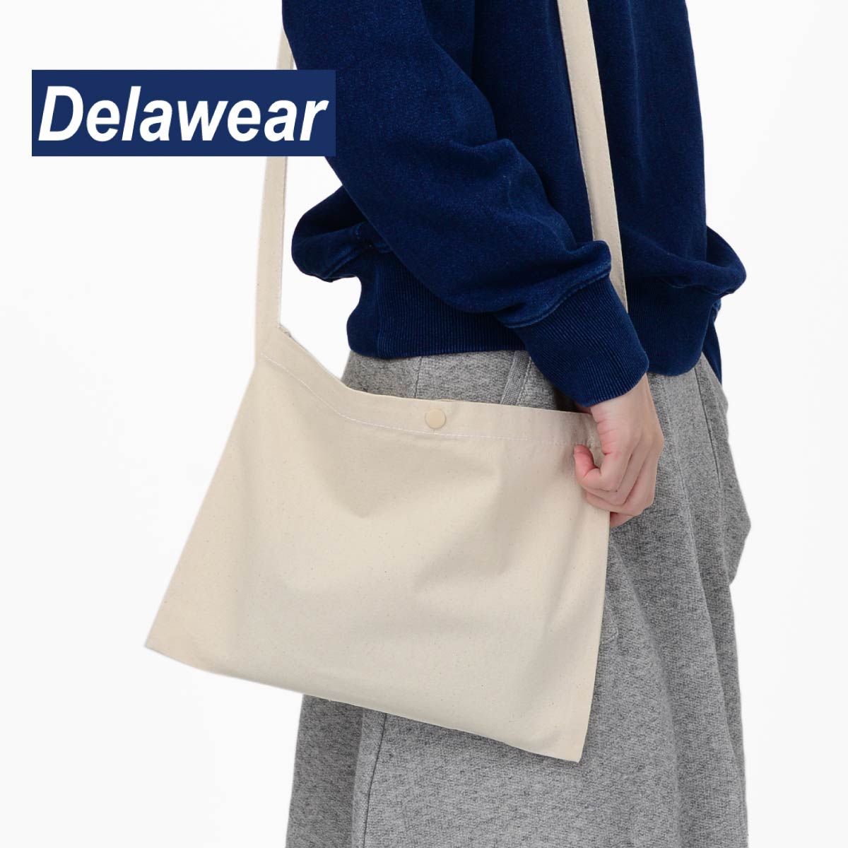 バッグ 無地 【deslawear(デラウェア) | レギュラーキャンバス サコッシュ】バッグ 無地 カラー キャンバス地 9オンス