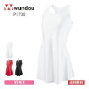 ワンピース レディース 半袖 wundou ウンドウ ベーシック テニス ワンピース P1730 トレーニング ユニフォーム チーム クラブ ブラック レッド ...