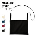 ショルダー バッグ 無地 MARKLESS STYLE マークレススタイル 厚手 コットン サコッシュ TR-1079 男女兼用 斜め掛け ミニバッグ A4サイ...