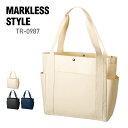 トートバッグ 無地 MARKLESS STYLE マークレススタイル マルチ3 ポケットトート TR-0987 男女兼用 ポリエステル エコバッグ サブバッグ ポケット 収納 環境 SDGs