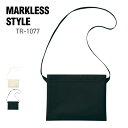 バッグ 無地 MARKLESS STYLE マークレススタイル フロントポケットサコッシュ TR-1077 男女兼用 ポリエステル 斜めがけ 面ファスナー ポケ...