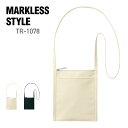 サコッシュ 無地 MARKLESS STYLE マークレススタイル フロントポケットミニサコッシュ TR-1078 男女兼用 ポリエステル 斜めがけ ファスナー ポケット 環境 SDGs