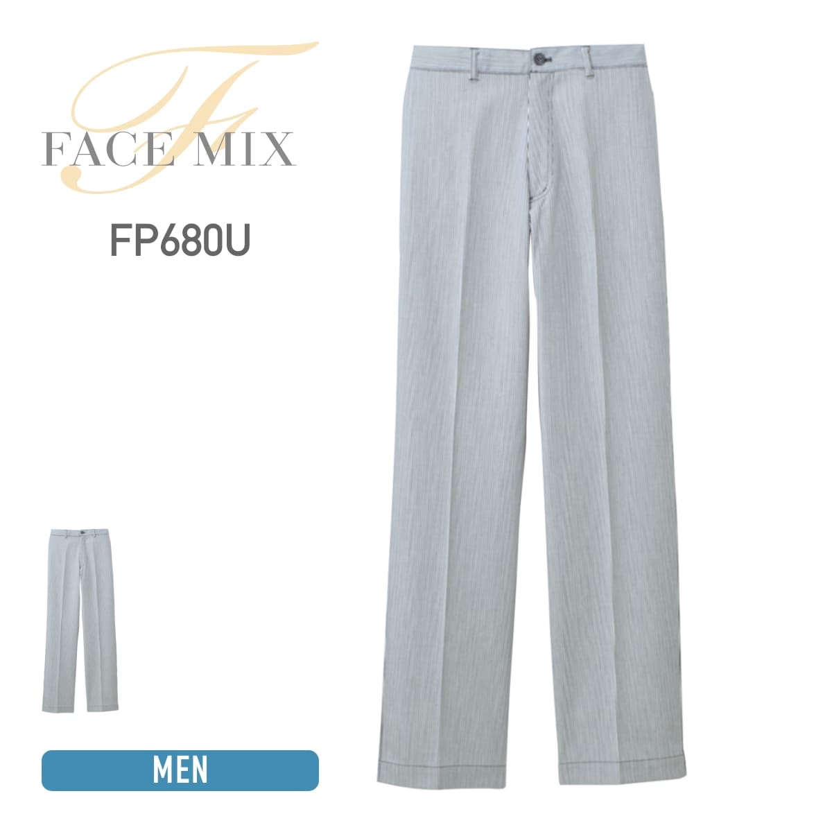 パンツ メンズ FACE MIX フェイスミックス ヒッコリー ストライプ パンツ FP680U f