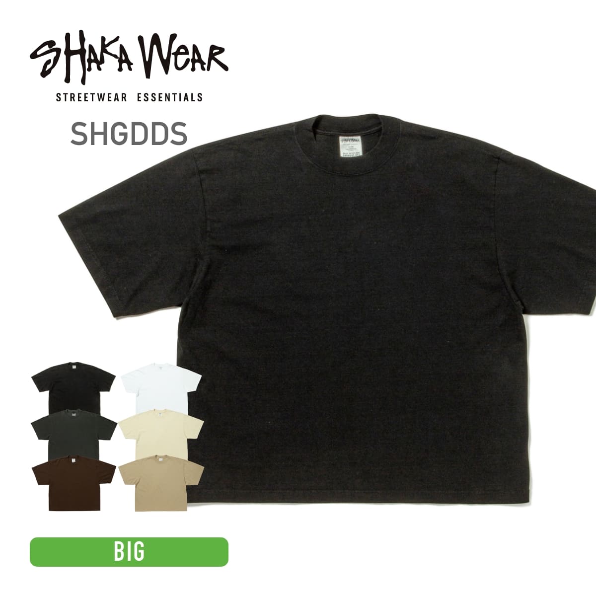 tシャツ メンズ 半袖 SHAKA WEAR シャカウェア 7.5oz ガーメントダイ ドロップショルダーTシャツ SHGDDS 大きいサイズ 男女兼用 ユニセックス 綿 コットン ホワイト 白 ブラック 黒 グレー 2XL クルーネック スポーツ トップス カジュアル シンプル ボックスシルエット