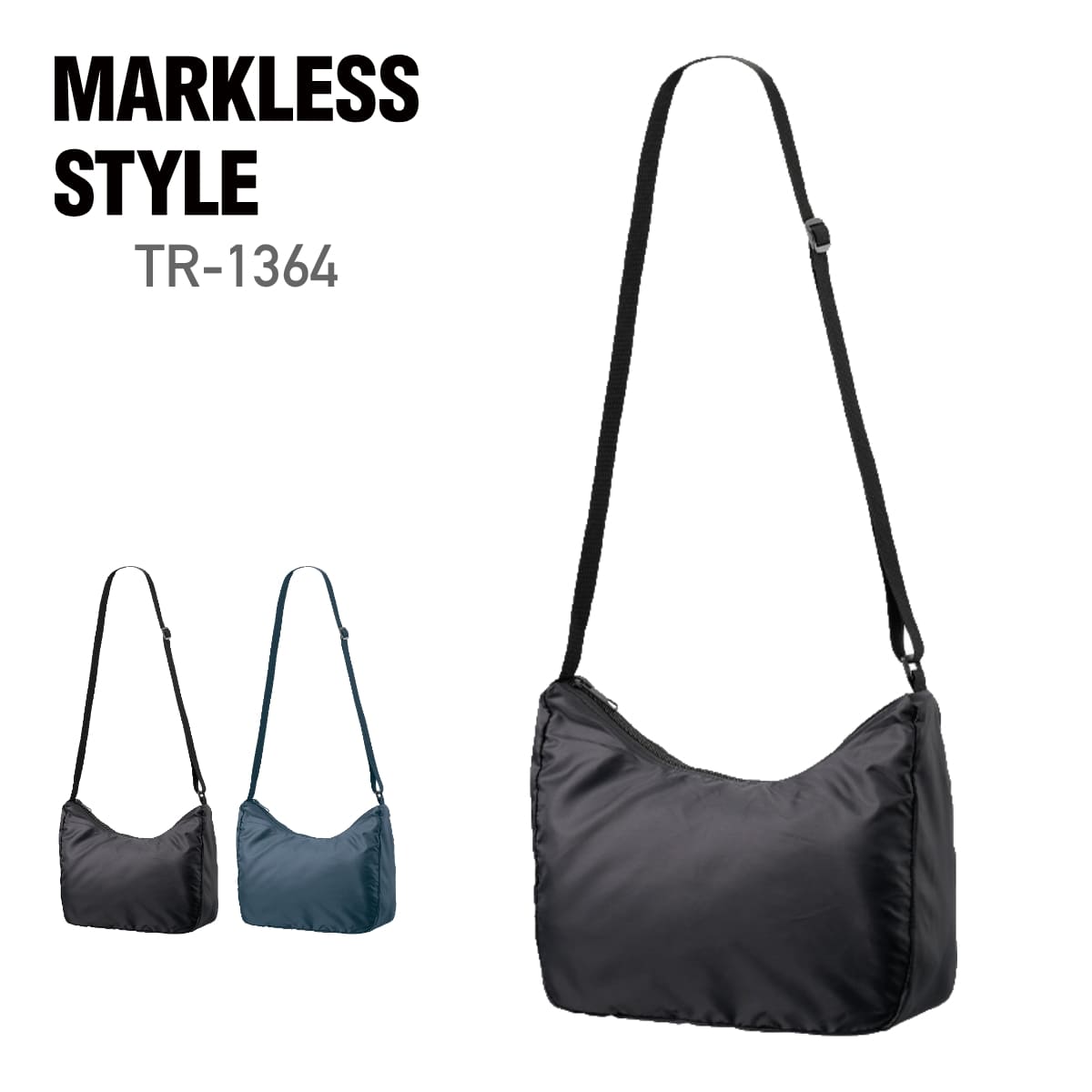 バッグ 無地 MARKLESS STYLE マークレススタイル ラウンドポリショルダーバッグ TR-1364 男女兼用 ユニ..