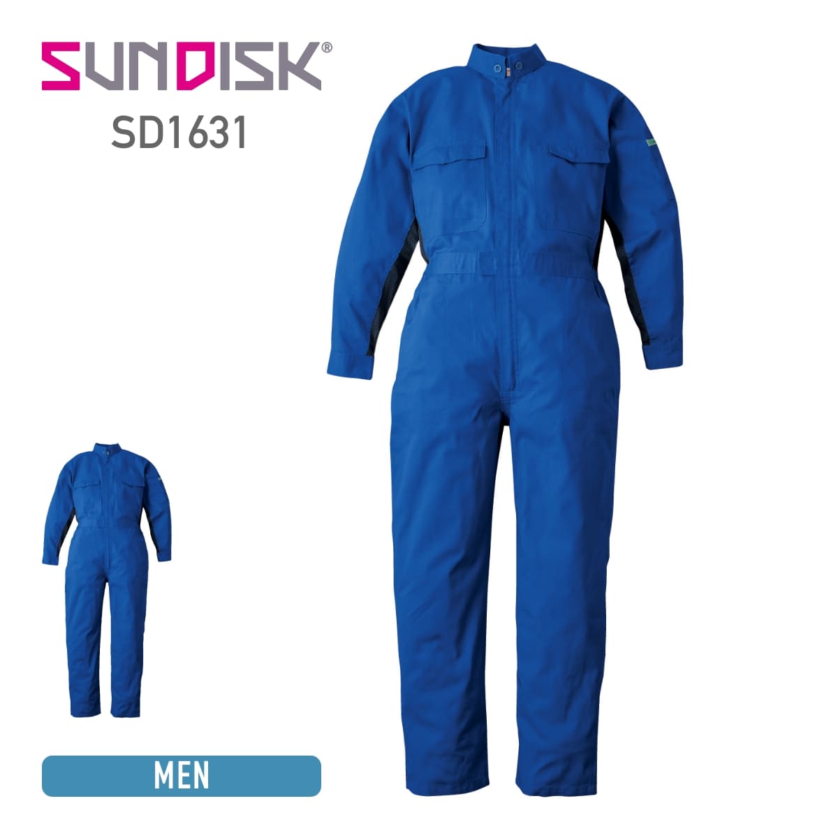 Rakuten - ツナギ 無地 SUNDISK サンディスク SD1631 長袖 春夏作業服 オールシーズン つなぎ 続服 ユニセックス 男女兼用 メンズ レディーズ 男性 女性 大きいサイズ 作業着 作業服 仕事 仕事着 ワークウェア ユニフォーム 制服 綿 コットン ツイル S M L LL XL 3L 4L 5L