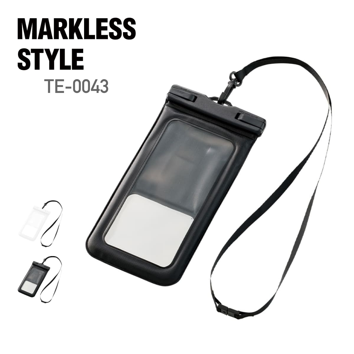 Rakuten - ポーチ 無地 MARKLESS STYLE マークレススタイル 水に浮くモバイルウォータープルーフポーチ TE-0043 防水 携帯 保護 レジャー 海 川 プール 野外フェス スポーツ アウトドア ウォータースポーツ 緊急脱着 防汚 防滴 安心 持ち運び便利 手首ストラップ 旅行 海水浴 川遊び F