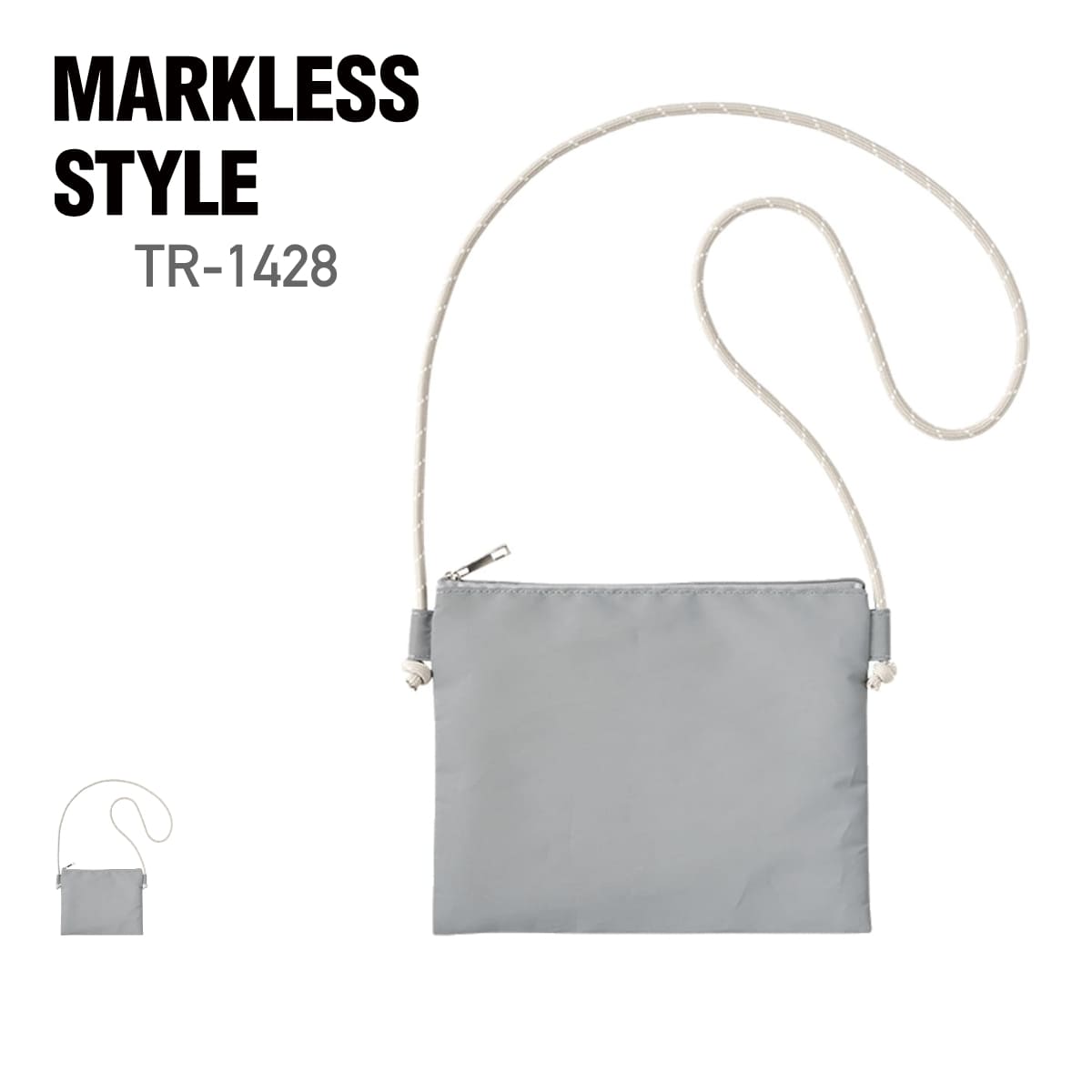 Rakuten - バッグ 無地 MARKLESS STYLE マークレススタイル リフレクターサコッシュ TR-1428 ユニセックス 男女兼用 メンズ レディース ショルダーバッグ ミニバッグ 夜光サコッシュ 反射バッグ 小物入れ 軽量バッグ 貴重品収納 スマホ収納 斜めがけバッグ 防犯 安全 夜道用
