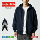パーカー メンズ United Athle ユナイテッドアスレ 12.7オンス へヴィーウェイト スウェット フルジップ パーカ(裏パイル)5767-01 576701 白 黒 灰色 紺 ホワイト ブラック ネイビー グレー スウェット フード はおり カジュアル S M L XL XXL