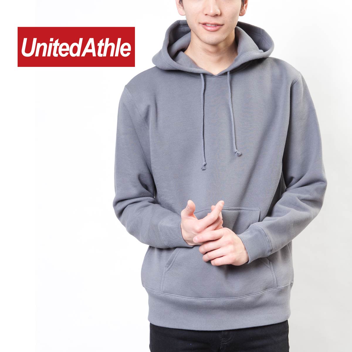 パーカーメンズ 長袖 United Athle ユナイテッドアスレ 10.0オンス CVCスウェット プルオーバーパーカー 5618-01 シンプル スポーツ ストリート 黒 白 など