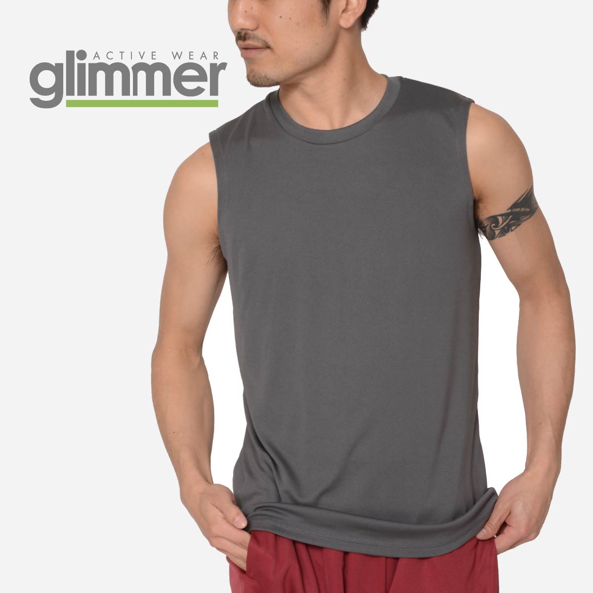 速乾 ドライ メンズ Glimmer グリマー 3.5オンス インターロックドライノースリーブ 00353-AIN 送料無料 吸汗 速乾 インナー メッシュ スポーツ フィットネス