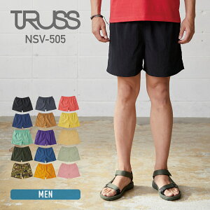 ハーフパンツ メンズ レディース 無地 TRUSS トラス バーサタイル ナイロンショーツ NSV-505 nsv-505 男女兼用 ユニセックス 大きいサイズ 水辺 フェス アウトドア キャンプ 撥水加工 ナイロン100% ヒップポケット 街穿き 半ズボン カラバリ豊富 XS S M L XL