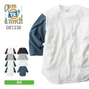 7分袖 Tシャツ 無地 CROSS STITCH クロススティッチ オープンエンド 3/4スリーブ ベースボールTシャツ OE1230 おしゃれ 重ね着 アメカジ カジュアル XXL